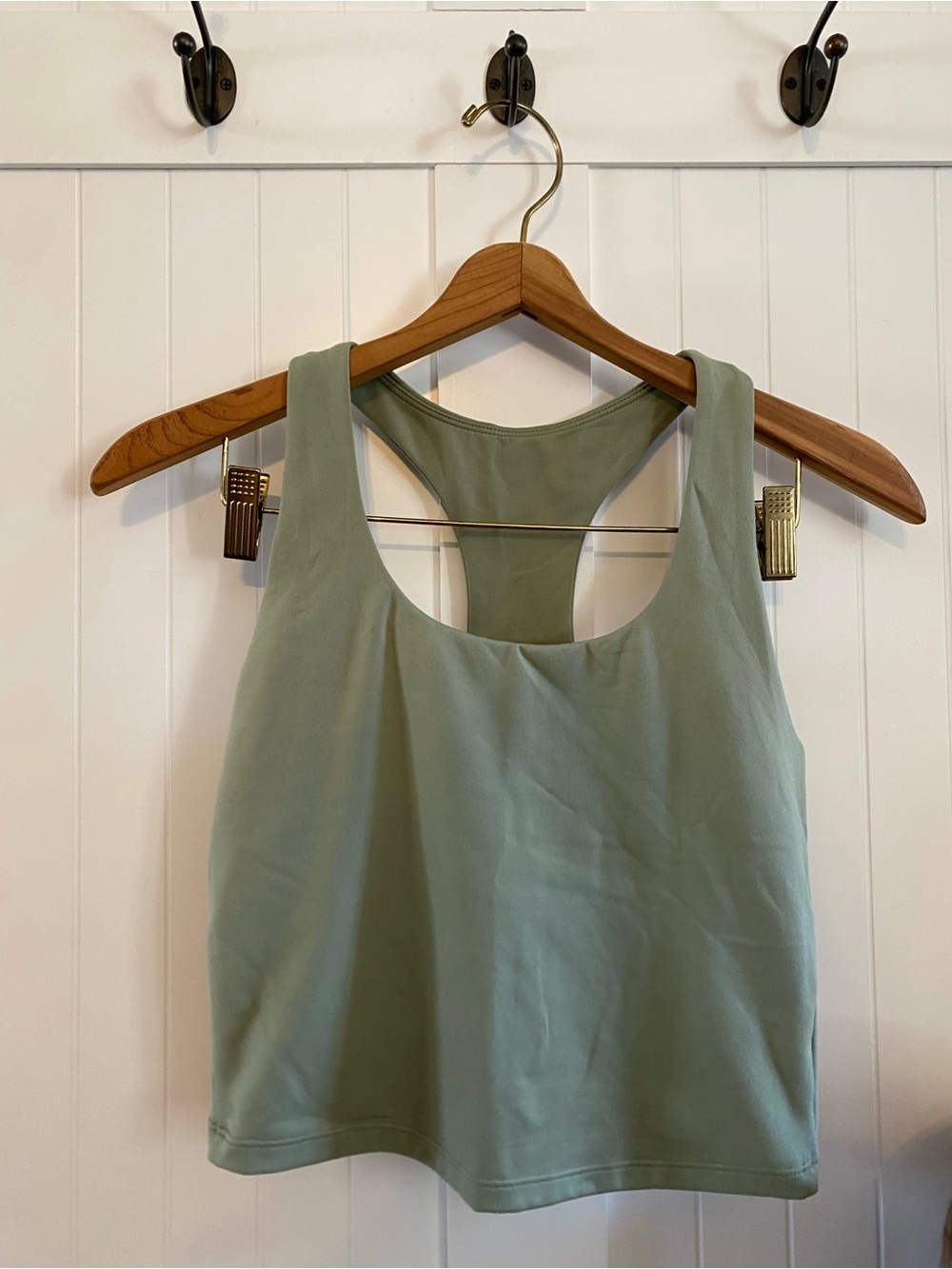Vitality Sage Green Racerback Crop Tank Bra S